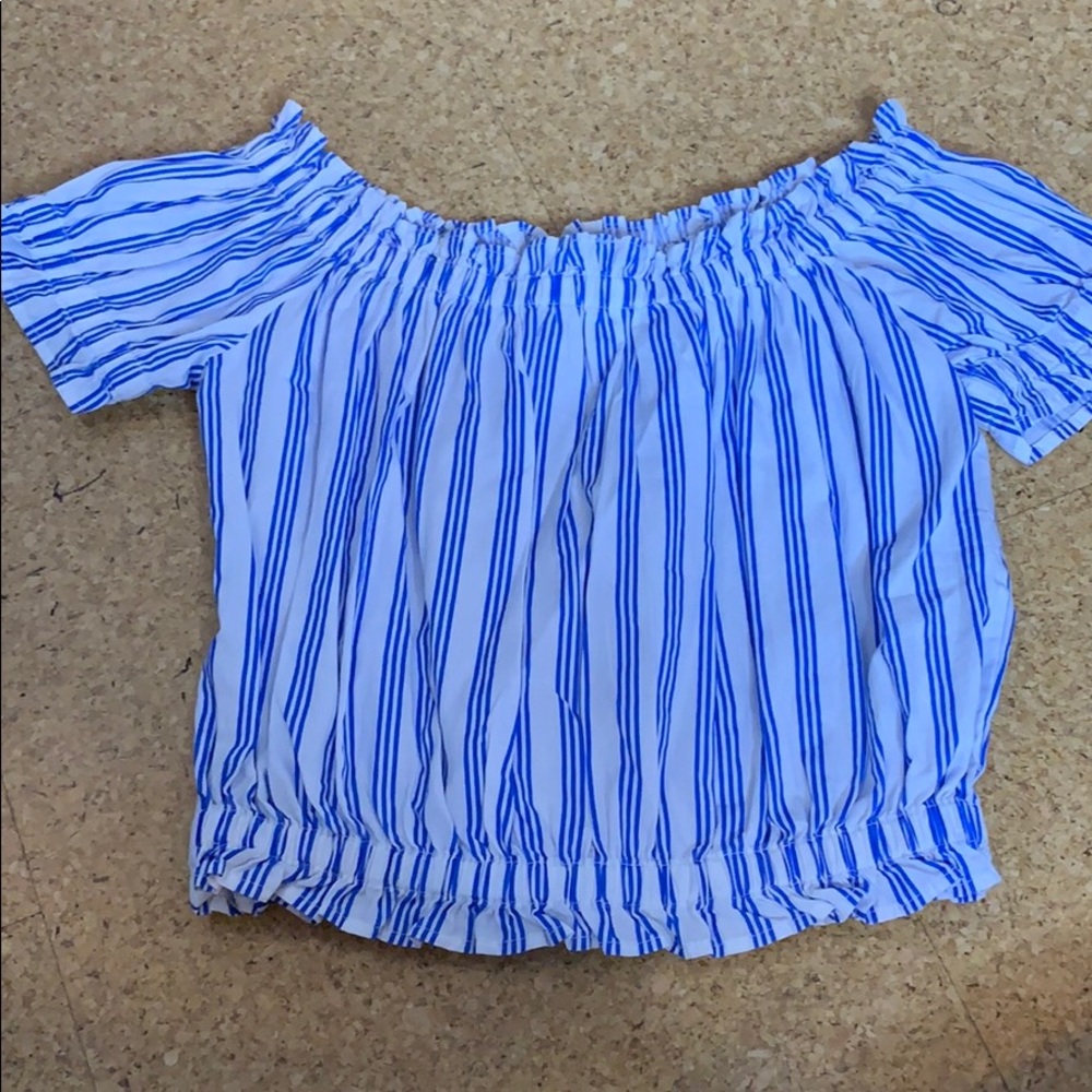 Blue and white blouse